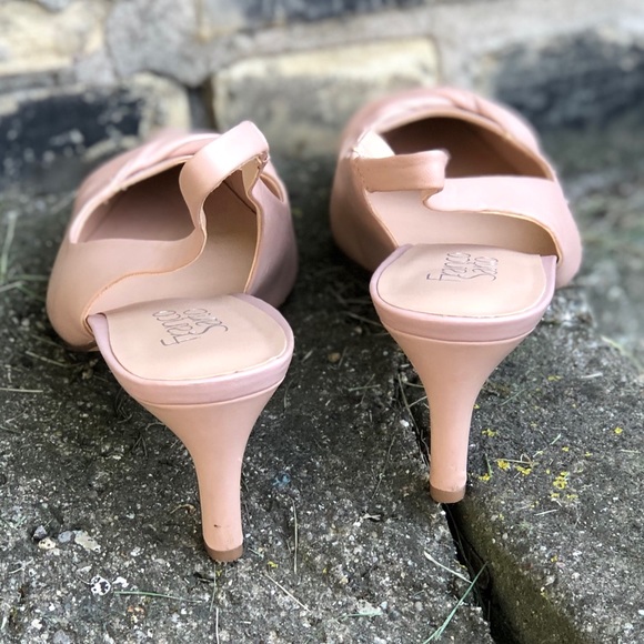 Franco Sarto Pink Leather Sling Back - Z18 - Picture 3 of 6